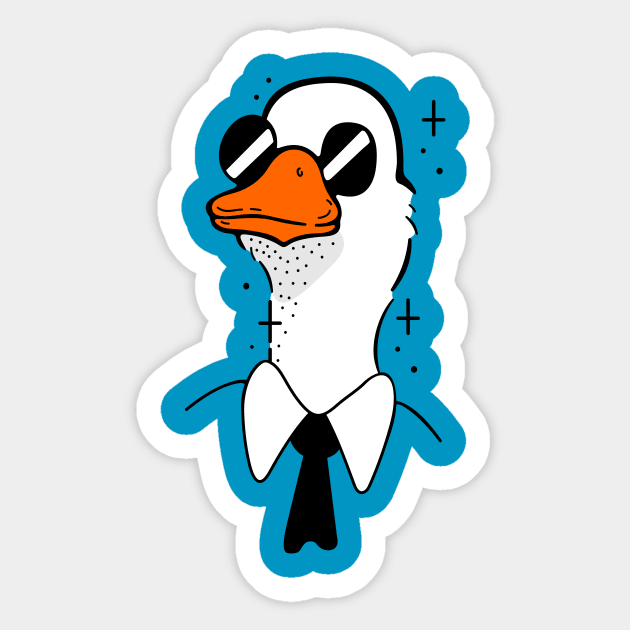 Goose in a tie Sticker by My Happy-Design